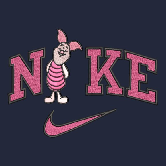 Nike Piglet Embroidered Adult Unisex Crewneck Sweatshirt Winnie Pooh - Picture 13 of 15